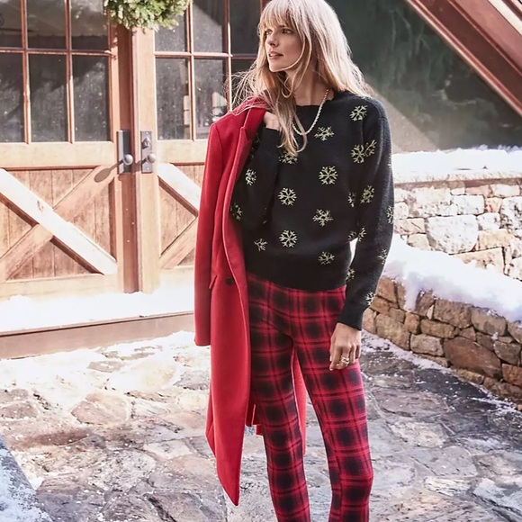 LOFT Shimmer Snowflake Sweater, XL - Picture 2 of 3